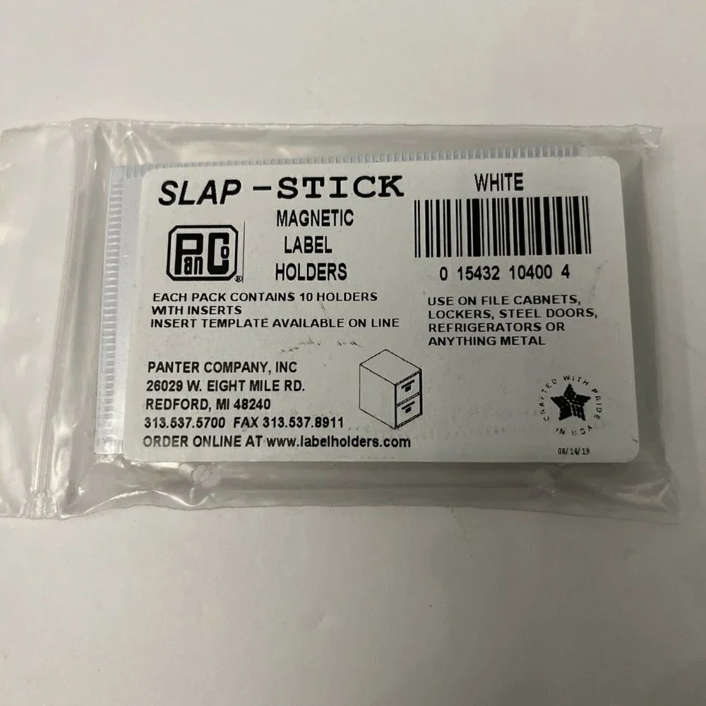 Slap-Stick Magnetic Label Holders With Inserts File Cabinets Steel Doors 4 packs